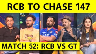 🔴RCB vs GT: RCB के सामने GUJARAT  का डब्बा गोल, 147 रन पर ढ़ेर हुई GUJARAT TITANS