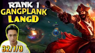 🔴 LangD Gangplank vs Renekton (32/7/9) - LangD Rank 1 Gangplank Guide
