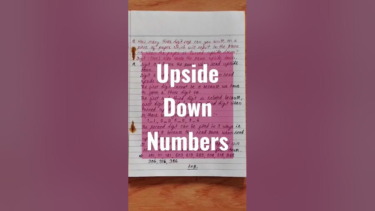 Upside Down Three Digit Numbers mathshorts numbers digits YouTube