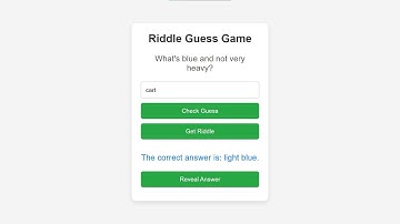 Riddle Guess Game Using HTML, CSS and JavaScript with Source Code