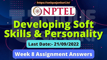 NPTEL Developing Soft Skills and Personality Assignment 8 Answers | July 2022 | Unique Jankari
