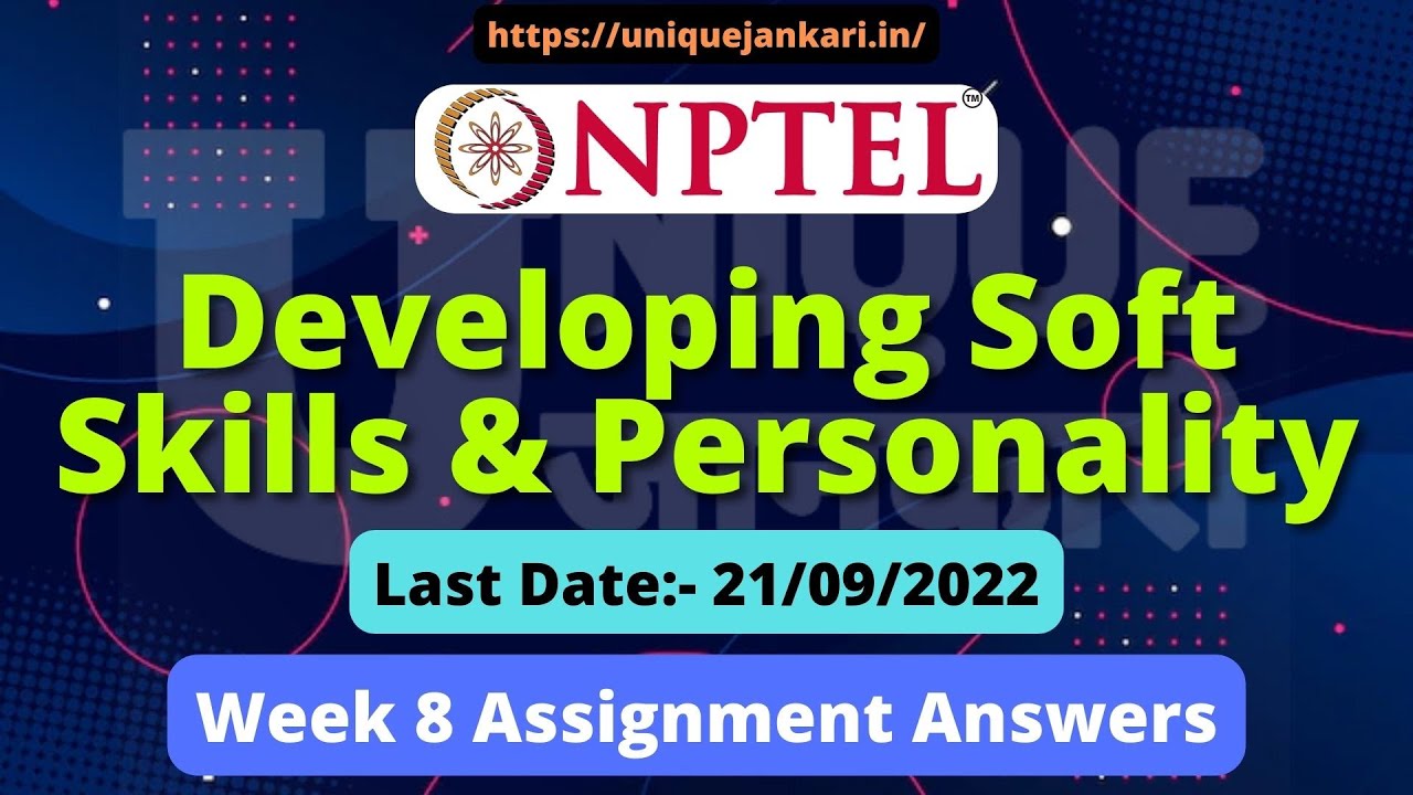 nptel soft skills assignment 8 answers 2022