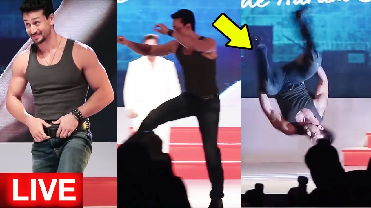 Tiger Shroff का LIVE Stunt | Front Flip Stunt | Macho Hint Event