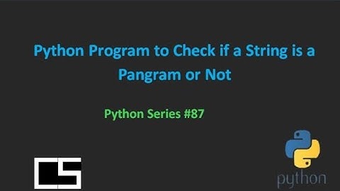 Python Program to Check if a String is a Pangram or Not |@CodingwithShameera1