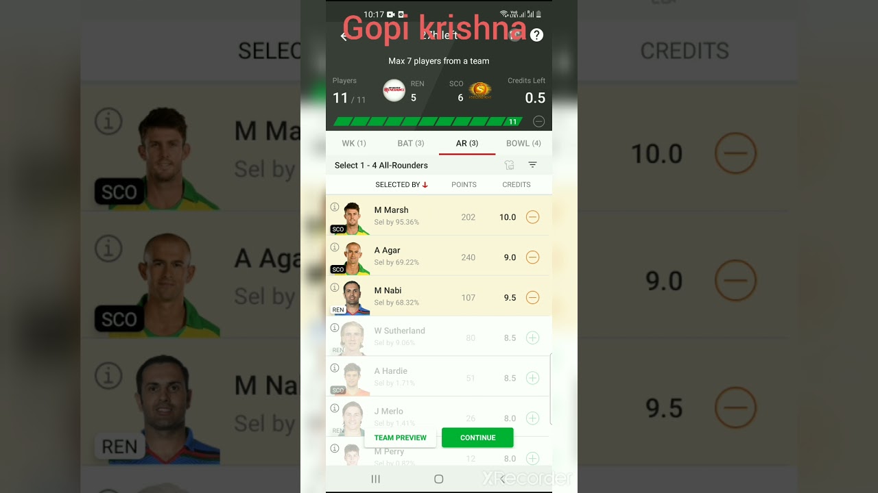 Ren vs Sco dream11 team.  Dec 22 2021