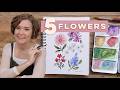 5 aesthetic watercolor flowers for beginners