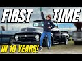 She drove her late fathers truck to his favorite car show  1956 f100