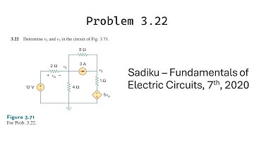 Problem 3.22 - Fundamental of Electric Circuits (Sadiku 2020) 7th Ed - Nodal Analysis