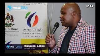 Thokozani Somnandi Langa in a 2019 Impucuzeko media briefing