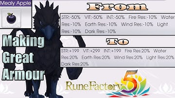 Rune Factory 5 - Farming Mealy Apples from Killer Griffin to Make GREAT Armour!