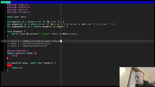 A simple recursive descent parser for expressions in C