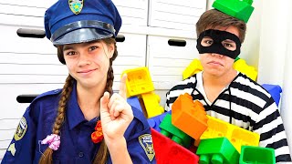 Мия, Настя и Артем любимые серии про полицейского для детей и родителей