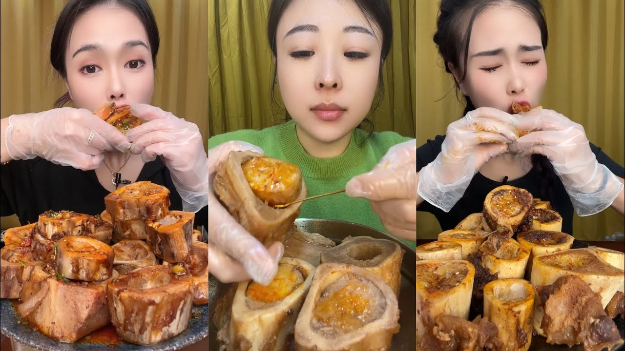 MUKBANG beef bone marrow ASMR  - The best of delicious Slime food #561