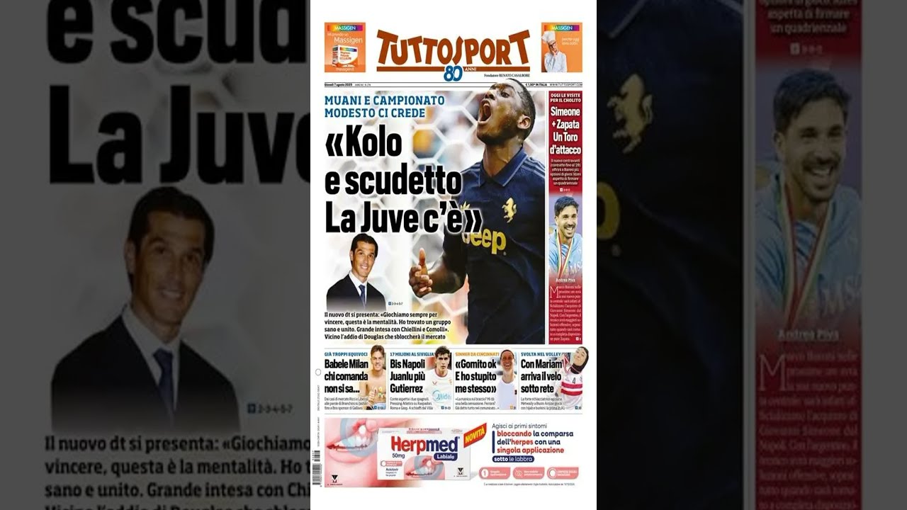 Prime Pagine Quotidiani Sportivi di Oggi - giovedì, 07 agosto 2025 #video #sports #calcio