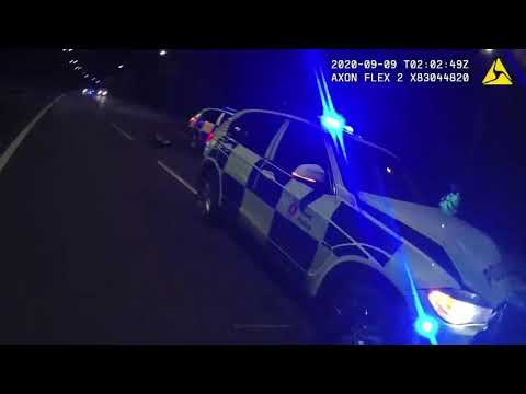 Shocking moment police ram thug wanted for assaults on women and a child during high speed chase