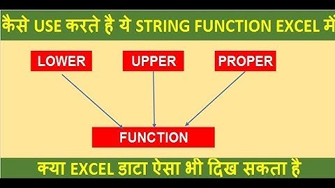 Lower ,Upper, Proper Function in Excel - IN HINDI