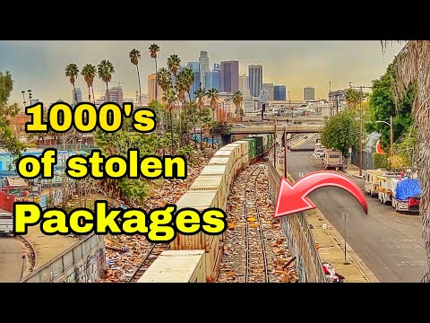 Thousands of Amazon,UPS Packages stolen off  Cargo Trains in Los Angeles Downtown