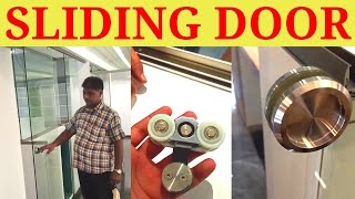 How To Make Sliding Door Frameless in Hindi | Sliding Door | Barn Door | Sliding Glass Door