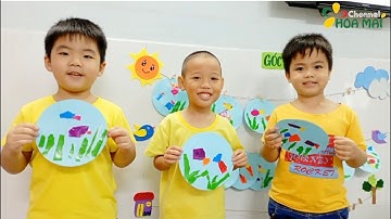 Bé học tạo hình "Xé dán tranh con cá" | Mầm non Hoa Mai Gò Vấp