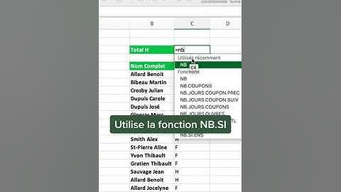 Comment compter des cellules avec critère sur Excel
