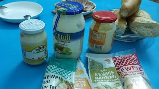 So sánh các loại sốt Mayonnaise bánh mì trộn salad rau củ Maurel covinor coroli Kewpie Ajinomoto bơ
