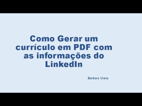 Currículo em PDF direto do LinkedIn