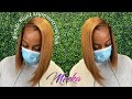 Closure Quick Weave Bob cut  |  Honey blonde | Asymmetrical haircut