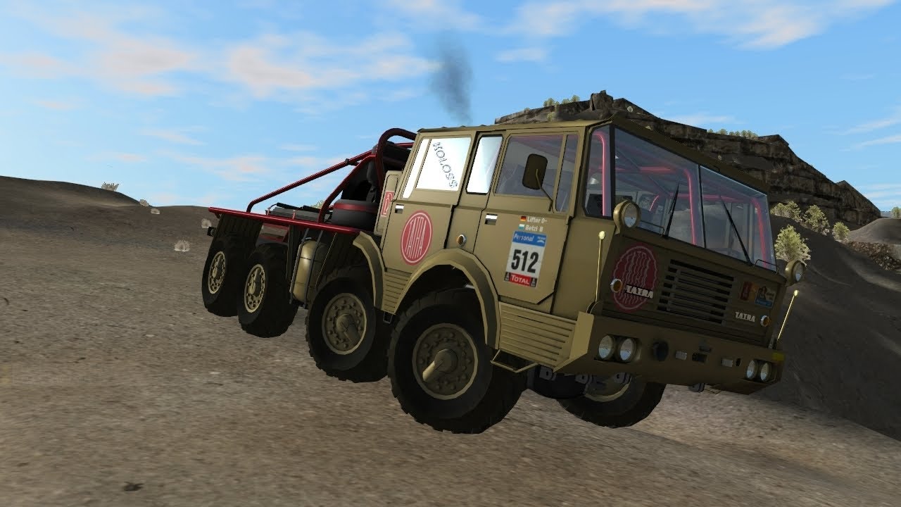 Rigs of Rods - Driving the Tatra T 813 Dakar 8x8 in the Desert - YouTube