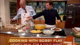 Food network chef bobby flay shows harry smith how to make his
"chicken country captain," a hearty meal which only requires one pot
cook.