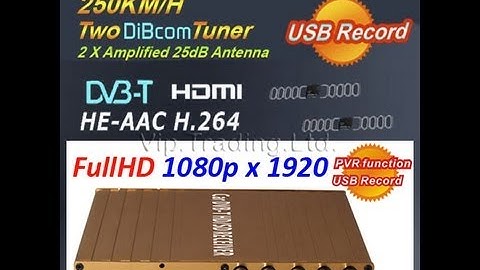 Full HD 1080P x 1920 HDMI Car DVB-T Digital Receiver MPEG4 recorder PVR Dual 25db aerial antenna