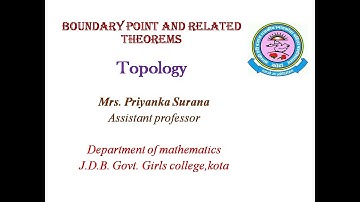 Boundary point and related theorems || Topology|| M.sc III Sem || Priyanka Surana|| Kota university