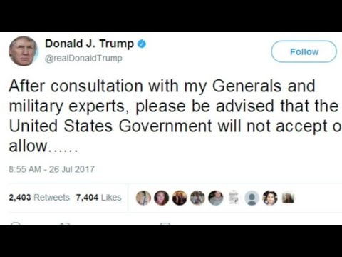Trump Says Transgender People Can't Serve In Military