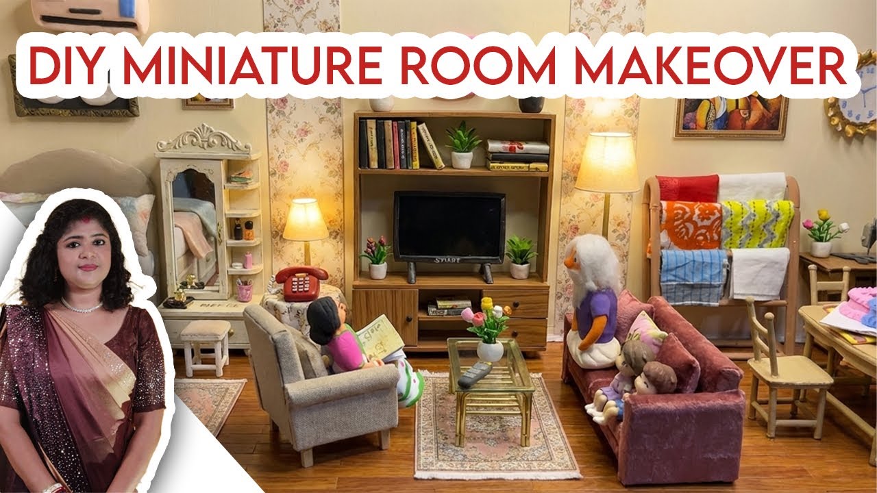 Miniature Room Makeover Idea || Diy Dollhouse Decoration || Easy Art and Craft || 