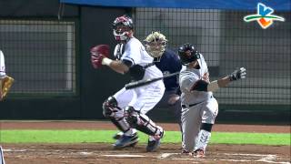 20140401-2 甲組春季聯賽 美孚巨人 vs 台北市 2上 鄭鎧文闖關失敗 遭take out在二壘前