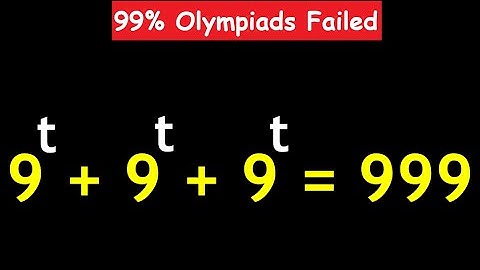 OLYMPIADS || How to Solve 9^t + 9^t + 9^t = 999 || Can You Solve for t? #maths
