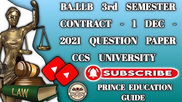 BA.LLB 3rd Semester Contract - 1 Dec - 2021 Question Paper Ccs university