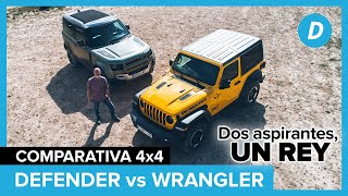 Comparativa 4x4 al límite! Land Rover Defender 90 vs Jeep Wrangler Rubicon 2021 | Diariomotor