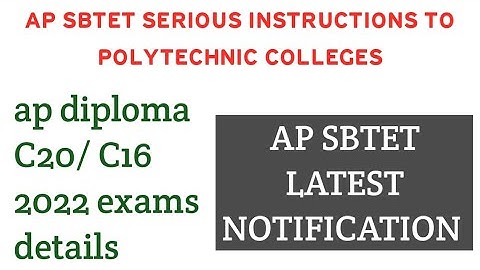 ap diploma C20 C16 2022 exams| ap sbtet cc cameras installation notification released| ap sbtet