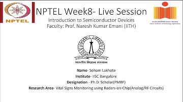 Week-8 NPTEL Problem Solving Session #nptel #semiconductor #pnjunction #pmrf