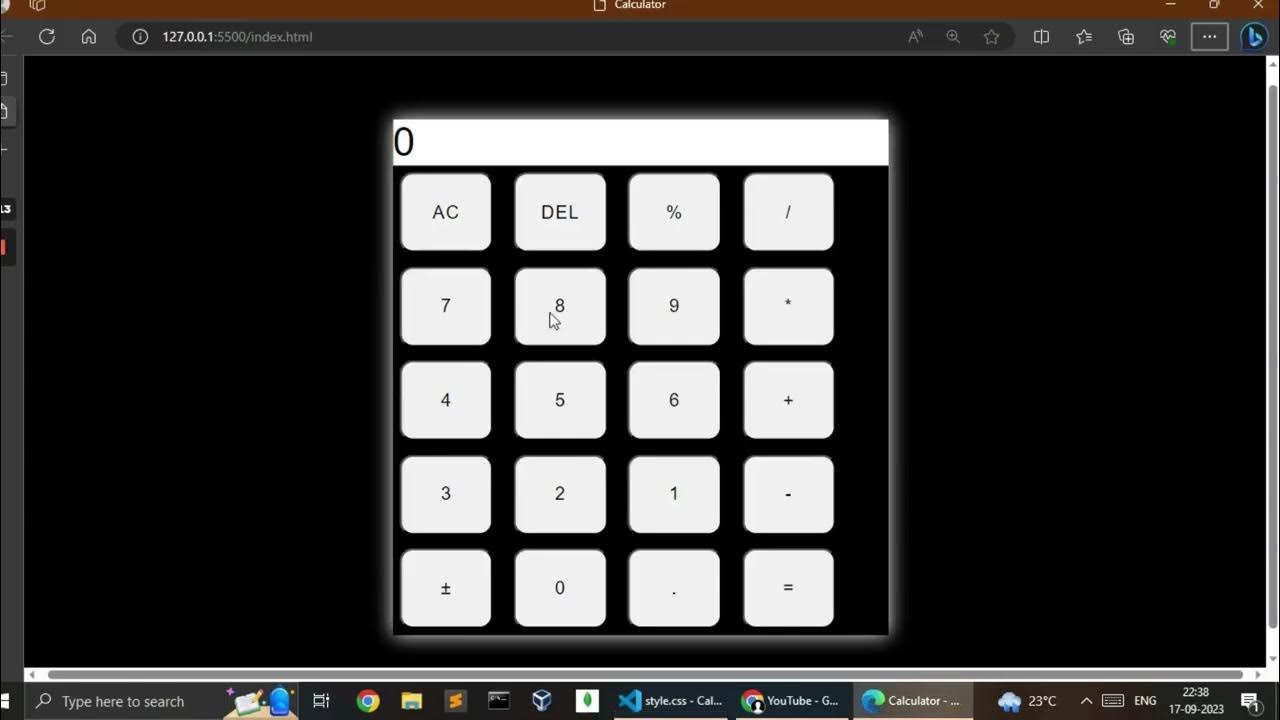 How to Create simple calculator using Html Css and JavaScript Tutorial ...