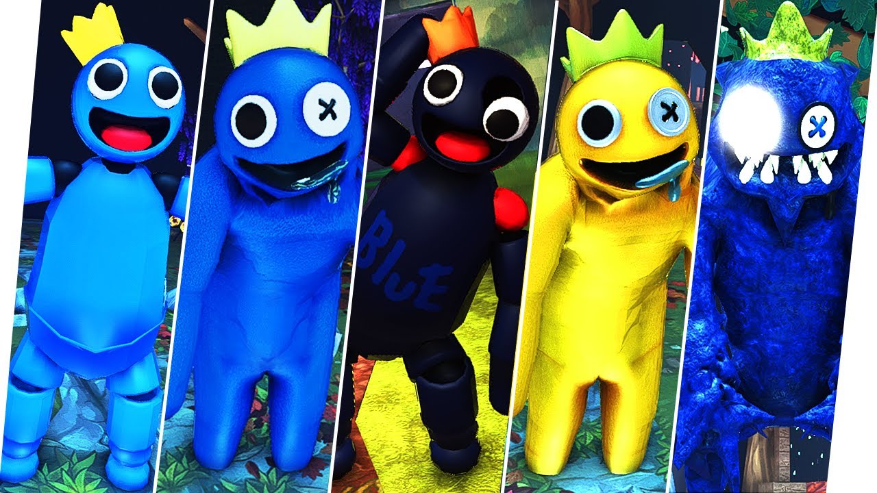 EVOLUÇÃO DO AZUL/BLUE {RAINBOW FRIEND} ANIMATRONIC, GOLD E NIGHTMARE ...