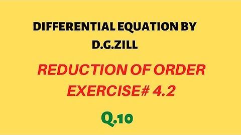 Ex.4.2.Q 10.Differential equation by D.G.Zill