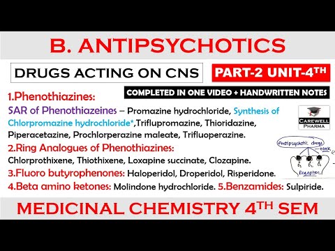 Antipsychotic drug (complete) SAR + Mechanism || Phenothiazines || P-2 U-4 || Medicinal Chemistry 1