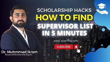 Quickly Find Your Master/Phd Supervisor in 5 Minutes! |SRJAFRICA|