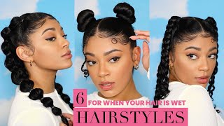 6 GOTO Hairstyles for when your hair is wet! Curly Hair | jasmeannnn
