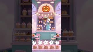 Pink Halloween Bakery 🩷🎃 | Cute Skeleton Café Ambience & Ghost Cupcakes ☕👻