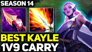 RANK 1 BEST KAYLE IN THE WORLD 1V9 CARRY GAMEPLAY! | Season 14 League of Legends