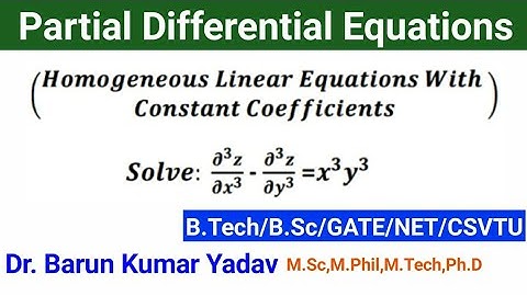 Homogeneous Linear Partial Differential Equations  with Constant Coefficient | PDE | part 18 |