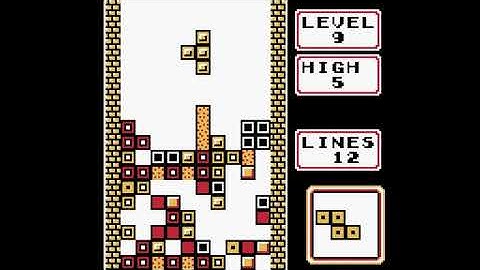 Tetris (Game Boy Version) - Game B Longplay - Level 9 - High 5