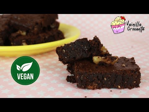 Vegan chocolate brownies recipe (Spanish)